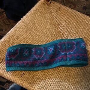 Ll bean retro 90’s Teal and Purple Patterned ski Headband